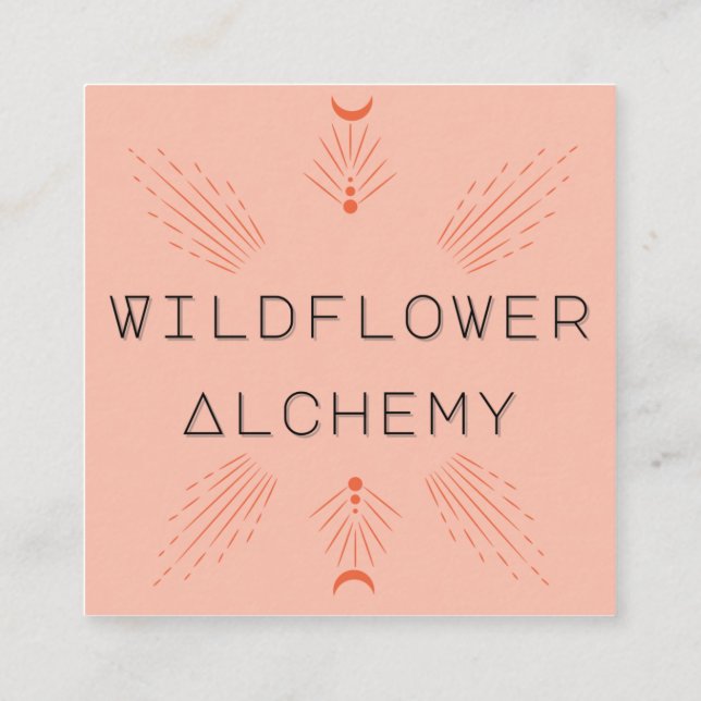 Wildblume Alchemy Biz Card Quadratische Visitenkarte (Rückseite)