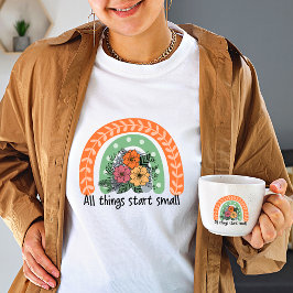 Wildblume alles beginnt kleine Vintage Regenbogen T-Shirt