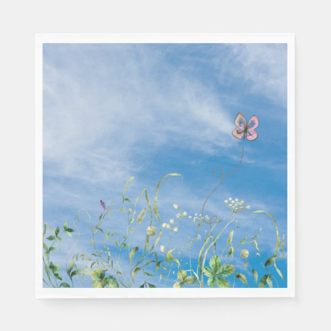 Wildblume an der Sommergrenze Serviette (Vorderseite)