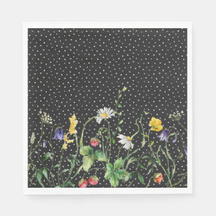 Wildblume an Schweizer Punkten Serviette