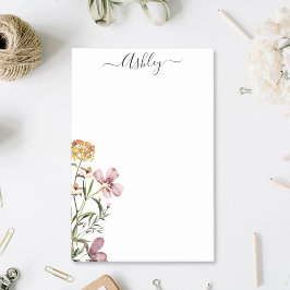 Wildblume Aquarell Bouquet #1 Personalisierter Nam Post-it Klebezettel