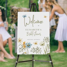 Wildblume Aquarell Brautparty Begrüßungszeichen