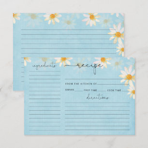 Wildblume Aquarell Brautparty Rezept Karte