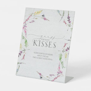 Wildblume Aquarellblume Wie viele Küsse Sockelschild