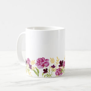 Wildblume Aquarellblütenperle lila Kaffeetasse