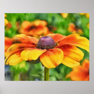 Wildblume Aquarellfarben Art Poster