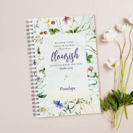 Wildblume Aquarellschrift Personalisiert Notizbuch