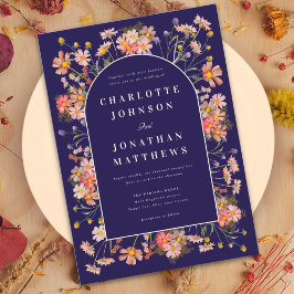 Wildblume Arch Navy Burnt Orange Hochzeit im Herbs Einladung