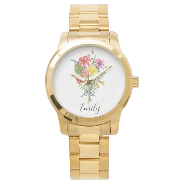 Wildblume Armbanduhr (Vorderseite)