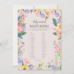 Wildblume Baby Animal Matching Game Card Einladung