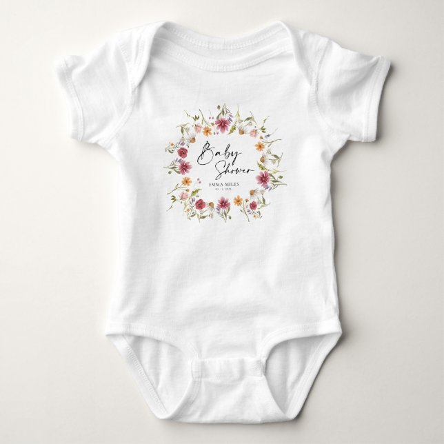 Wildblume Baby Bodysuit Strampler (Vorderseite)