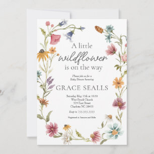 Wildblume Baby Dusche Einladung