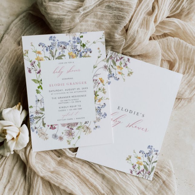 Wildblume Baby Dusche Einladung Girl Boho Pink (Von Creator hochgeladen)