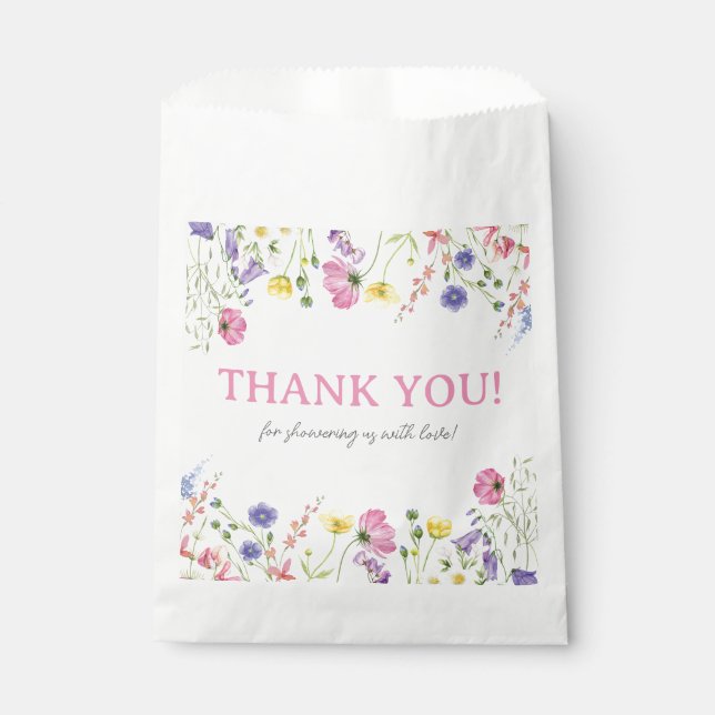 Wildblume Baby Dusche Gefallen Taschen Geschenktütchen (Vorderseite)
