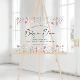 Wildblume Baby Dusche Willkommen Acrylschild