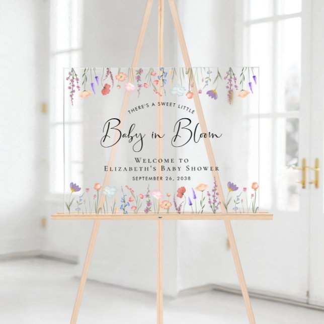 Wildblume Baby Dusche Willkommen Acrylschild (Von Creator hochgeladen)