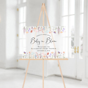 Wildblume Baby Dusche Willkommen Acrylschild