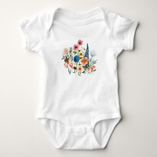 Wildblume Baby einmal Baby Strampler (Vorderseite)