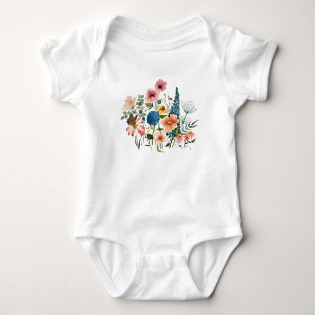 Wildblume Baby einmal Strampler (Vorderseite)