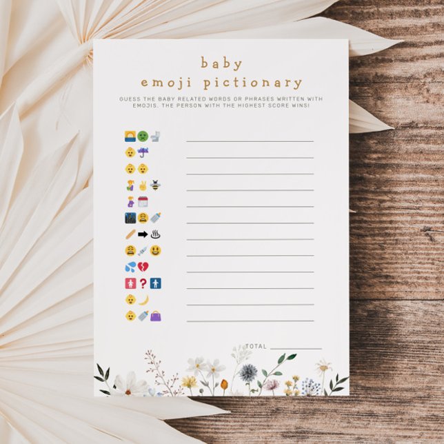 Wildblume Baby Emoji Pictionary zum Herunterladen Einladung (Von Creator hochgeladen)