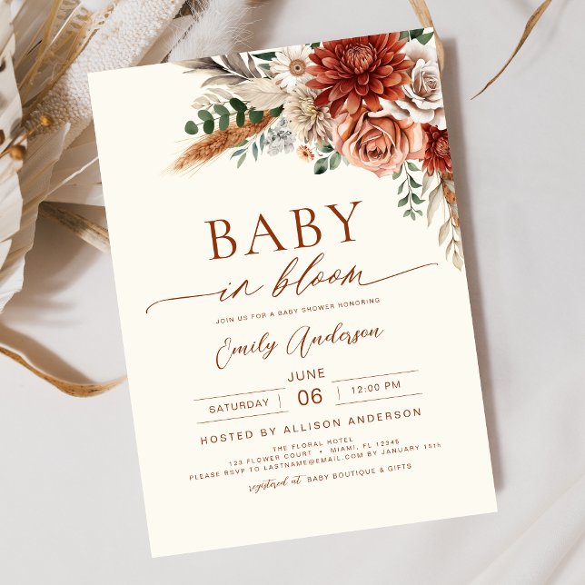 Wildblume Baby in Bloom Autumn Babydusche Einladung (Von Creator hochgeladen)