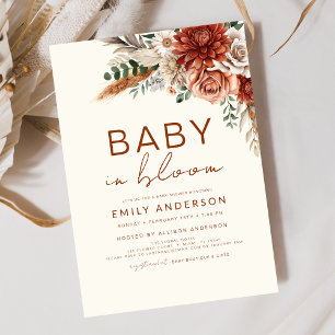 Wildblume Baby in Bloom Autumn Babydusche Einladung