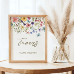 Wildblume Baby in Bloom Baby Dusche bevorzugt Schi Poster