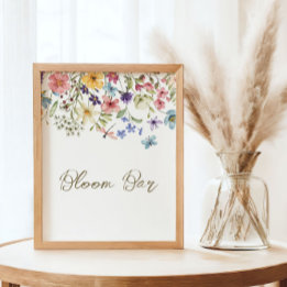 Wildblume Baby in Bloom Baby Dusche Blüte Bar Poster