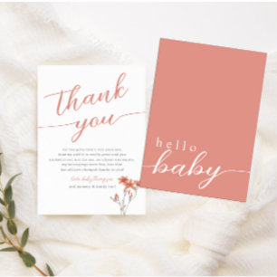 Wildblume Baby in Bloom Baby Dusche Dankeskarte