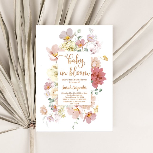 Wildblume baby in Bloom baby Dusche girl Einladung (Von Creator hochgeladen)