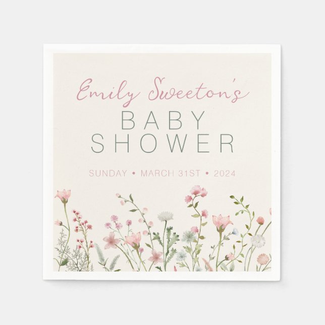 Wildblume Baby in Bloom Baby Dusche Serviette (Vorderseite)