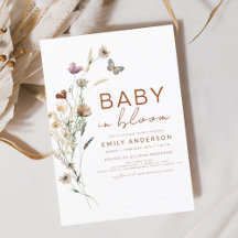 Wildblume Baby in Bloom Baby Dusche Terracotta