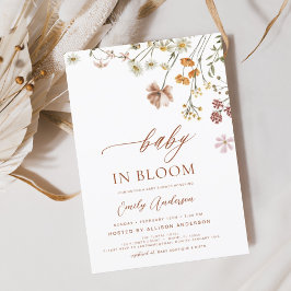 Wildblume Baby in Bloom Baby Dusche Terracotta Einladung