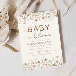 Wildblume Baby in Bloom Baby Dusche Terracotta Einladung