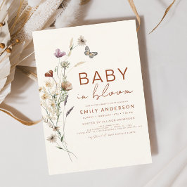 Wildblume Baby in Bloom Baby Dusche Terracotta Einladung