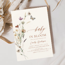 Wildblume Baby in Bloom Baby Dusche Terracotta Einladung