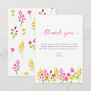 Wildblume Baby in Bloom Baby Dusche Vielen Dank Dankeskarte