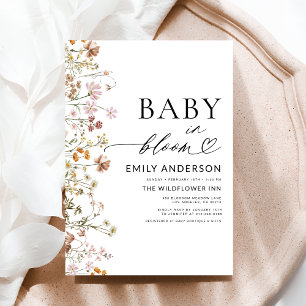 Wildblume Baby in Bloom Boho Babydusche Einladung