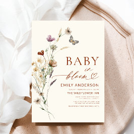 Wildblume Baby in Bloom Terracotta Kinderdusche Einladung