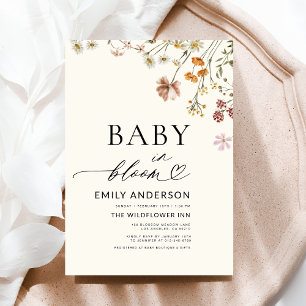 Wildblume Baby in Bloom Terracotta Kinderdusche Einladung
