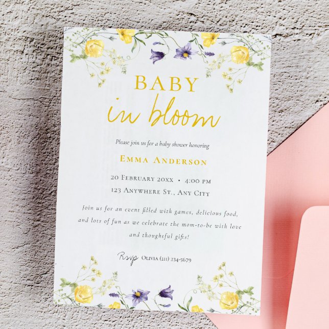 Wildblume Baby in Blütenbaby Einladung (Von Creator hochgeladen)