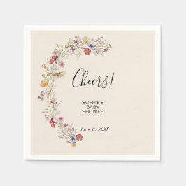 Wildblume Baby in Blütendusche Serviette