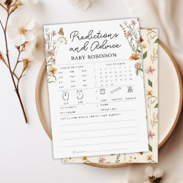 Wildblume Baby Predicdicvice Boho Game Card Einladung