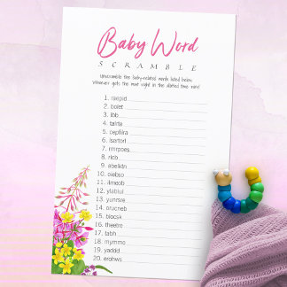 Wildblume Baby Shower Baby Word Scramble Game