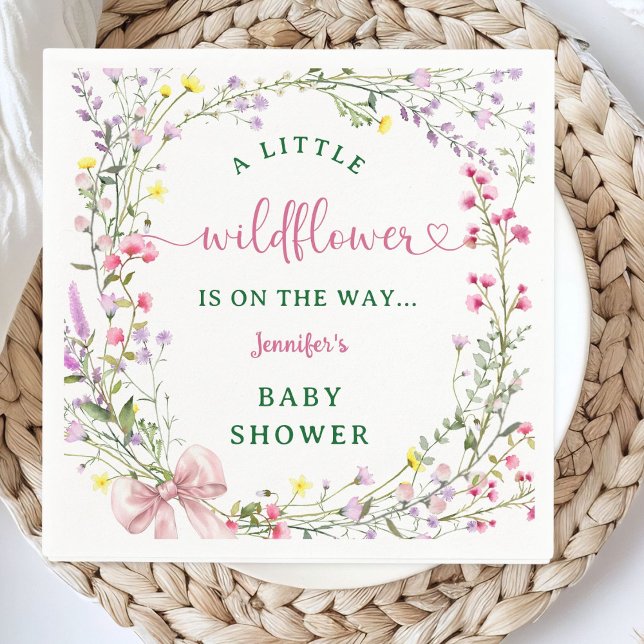 Wildblume Baby Shower Girl Pink Floral Serviette (Von Creator hochgeladen)