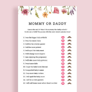 Wildblume Baby Shower Mommy oder Daddy Game