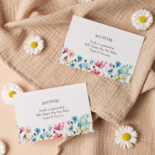 Wildblume Baby Showregisterkarte Beipackkarte Visitenkarte