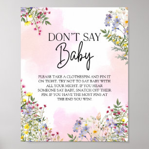 Wildblume Baby Showspiele Unterschrift Poster