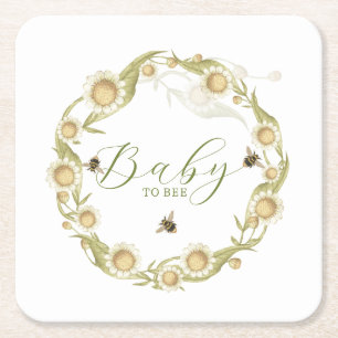 Wildblume Baby to Bee Baby Dusche Rechteckiger Pappuntersetzer