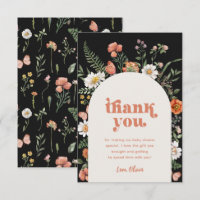 Wildblume Babydusche Danke Karte